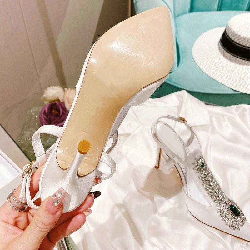 Mode 2025 Sommer Neu Spitz Stiletto High Heels Weibliches Temperament Sexy Diamant Schöne Hochzeitsschuhe Nach Leerkopf Sandalen