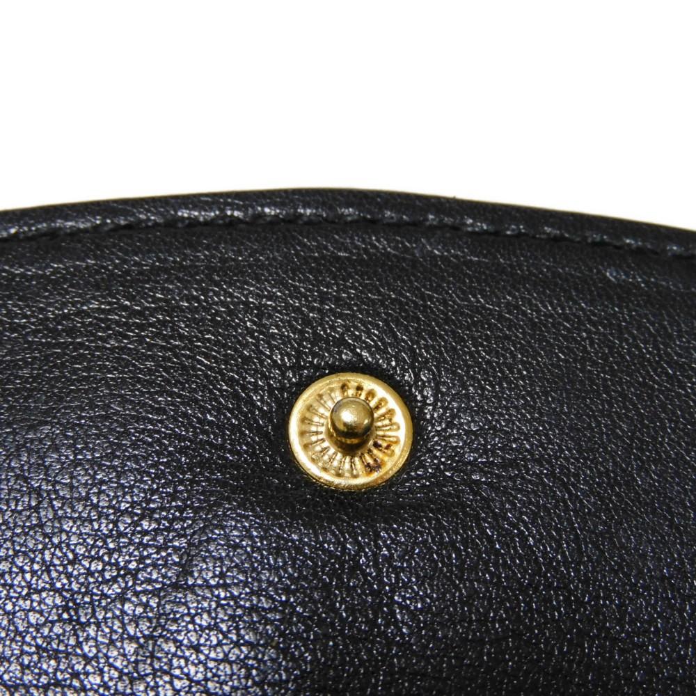 Used 10097 Compact Flap Wallet 7943 COCO Mark CC Mark 3rd Series Vintage Deca Coco Caviar Skin Black Unisex from Japan