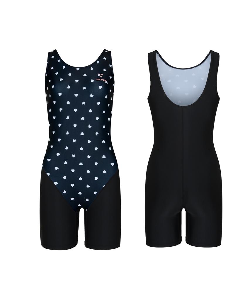 Jeteseu Women'S Splash Dt 3/4 U-Back Indoor Swimwear Loving Heart L9A5311