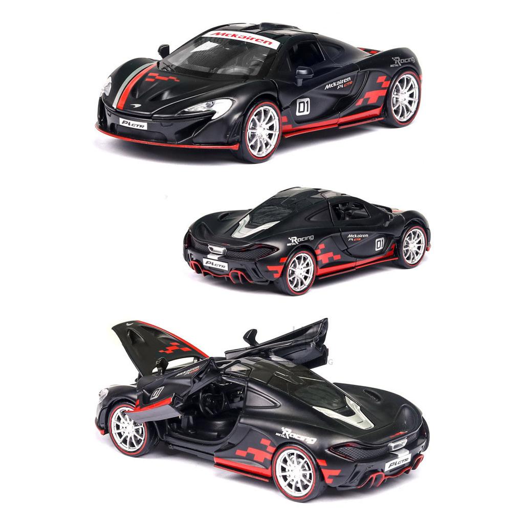 McLaren P1 GTR-Druckgussauto-Modellspielzeug im Maßstab 1:32, zurückziehbares Spielzeugfahrzeug mit Ton und Licht für Kinder, Kleinkinder, Jungen und Mädchen, Geschenkkollektion