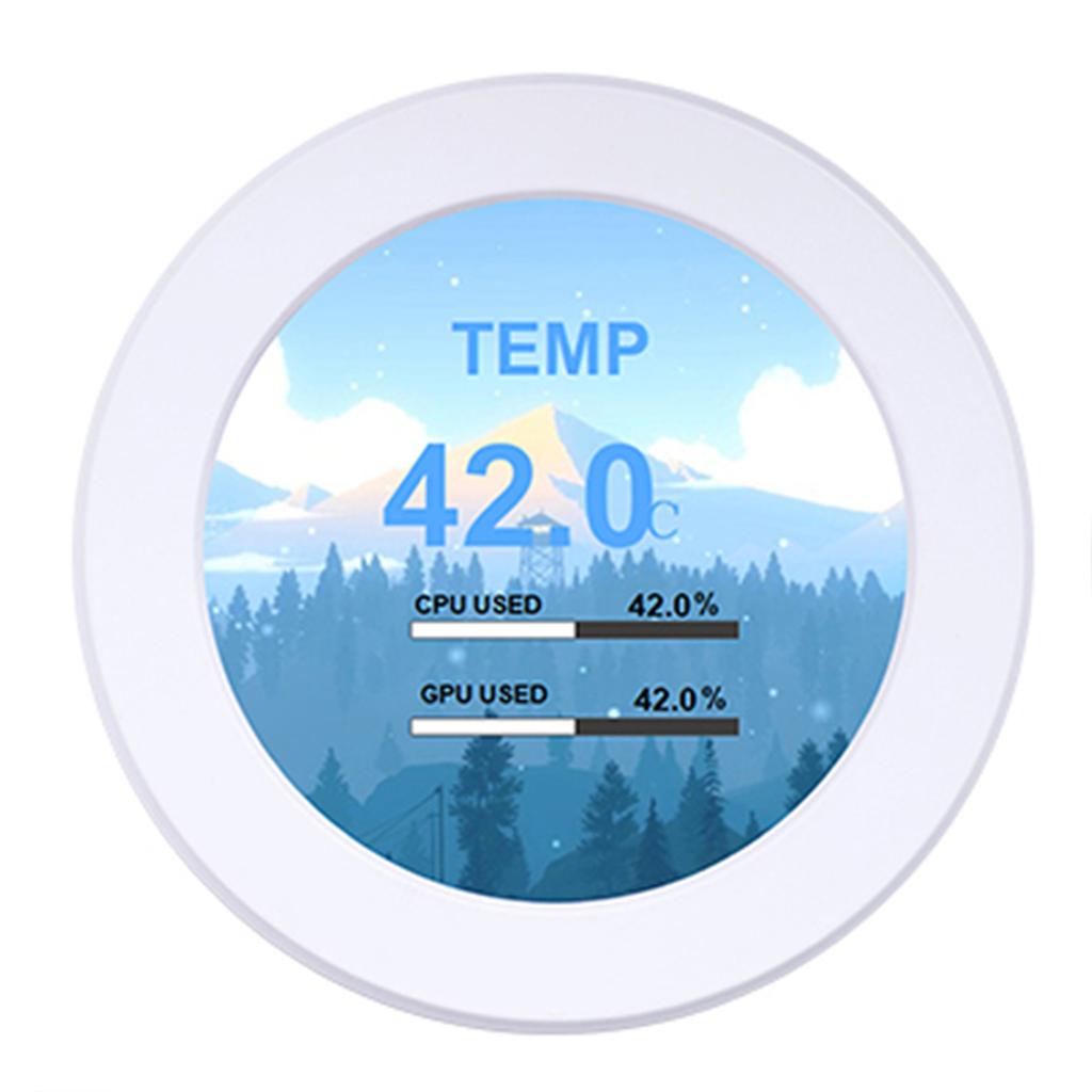 Portable 2.1in IPS Water-Cooled Secondary Screen Comapct Round LCD Display Computers Host CPU GPU Te
