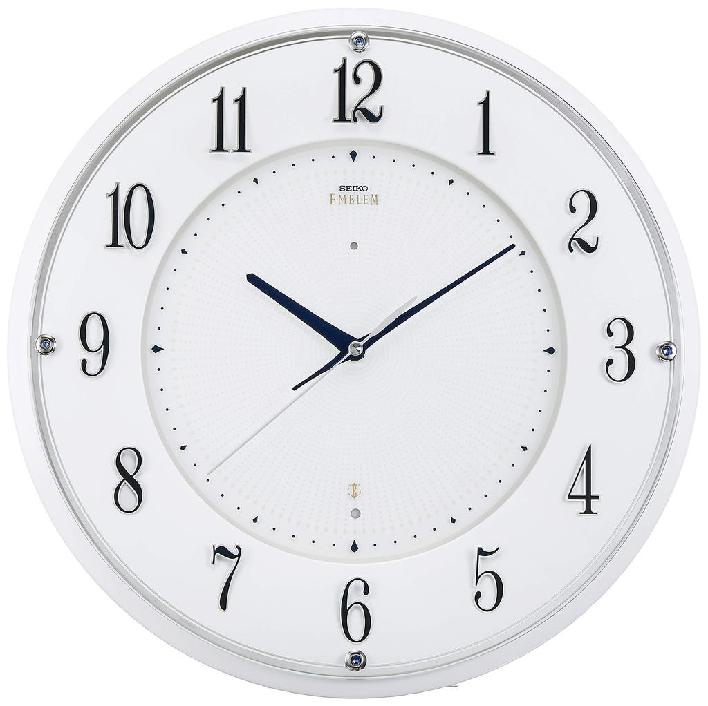 Seiko Clock Wall Clock Radio Analog EMBLEM White Diameter 340x44mm HS543W