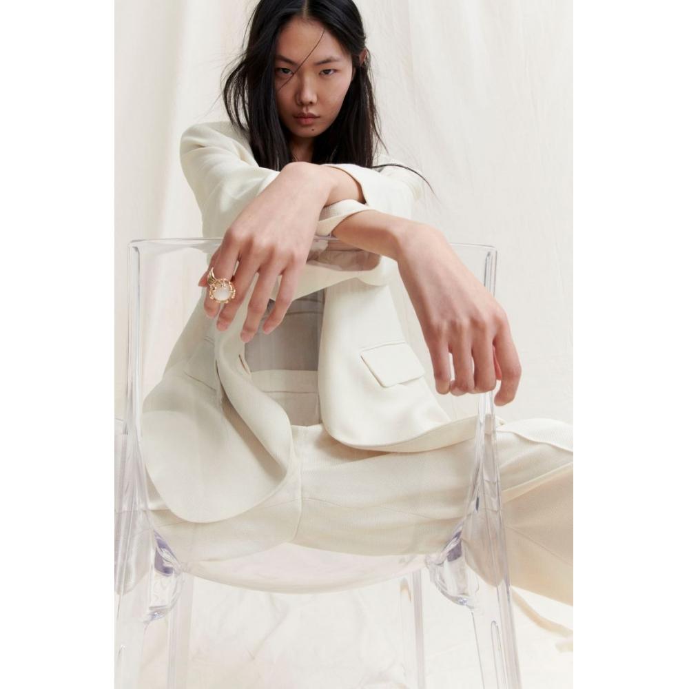 

Куртка оверсайз HM кремового цвета