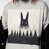 Unheimliches Hasen-Kult-Shirt, Gruselige Hasen-Silhouette T-Shirt | Dunkle Gothic-Horror-Ästhetik | Punk-Kleidung | Weirdcore Grunge Kleidung, Emo T-Shirt.