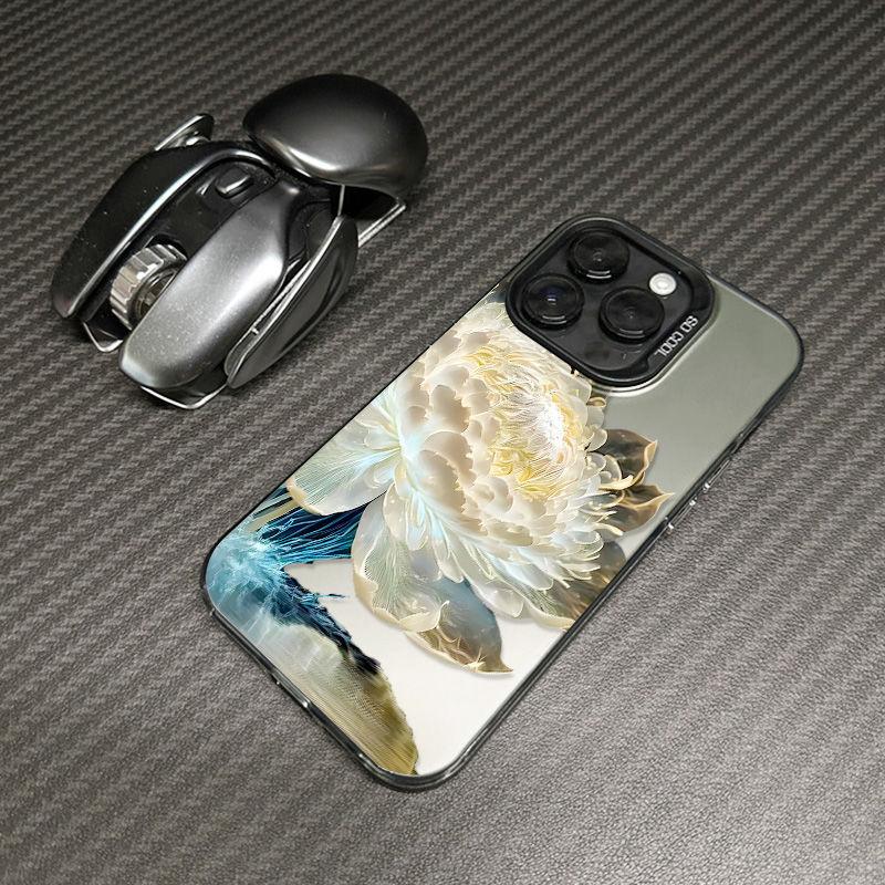 Luxury Lotus Flower Electroplate Case For OPPO A5 A3 A6 PRO A60 A79 A18 A38 A78 A74 A94 A58 A3X A40 A5X A6X RENO 5F 5 6 Lite 8 7