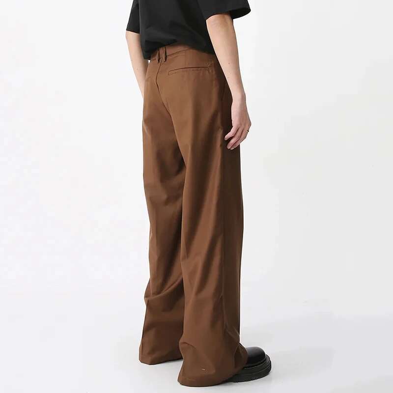 BeatStreet Men's Wear Spring New Suit Pants Loose Straight Korean Fashion Simple Solid Color Male Casual Trousers Wide Leg