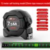 High-Precision Self-Locking Fluorescent Steel Tape Measure, 5m, Wear-Resistant Laser-Marked Black Gold Box.