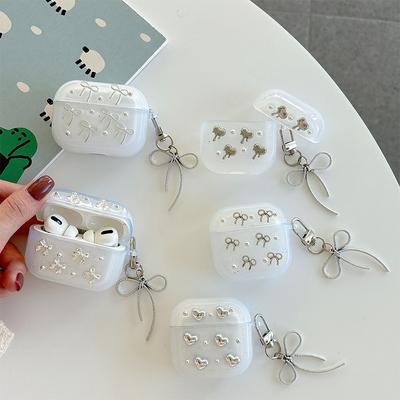 Applicable Apple Airpods 1 /2 Generation Earphones 4Th Generation Protective Case Pro3Rd Generation Bow Pendant Earphone Cover