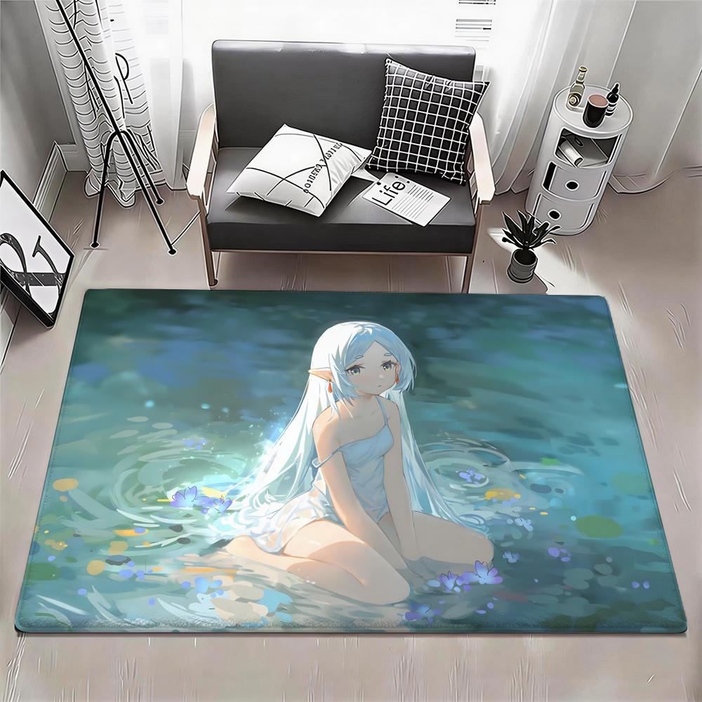 Anime Frieren: Beyond Journey's End Floor Mat Eco Flannel Doormat Non Slip Odorless Indoor Floor Rug Soft Short Plush Home Mat