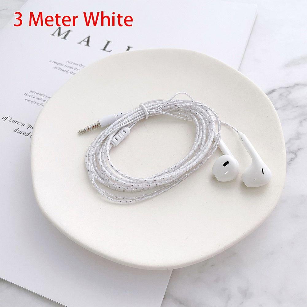 1Pcs 2m/3m Cable Length Wired Headset Monitoring Recording Black White Bass Earplugs Anchor 3.5mm Computer Game Live Headphone