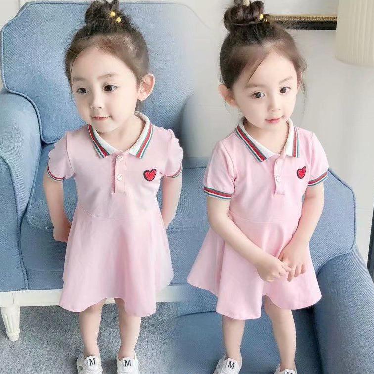 Letnie sukienki dla dziewczynek na co dzień Sukienka w wiśniowy wzór z krótkim rękawem Sukienka dla dzieci Sukienki dla maluchów