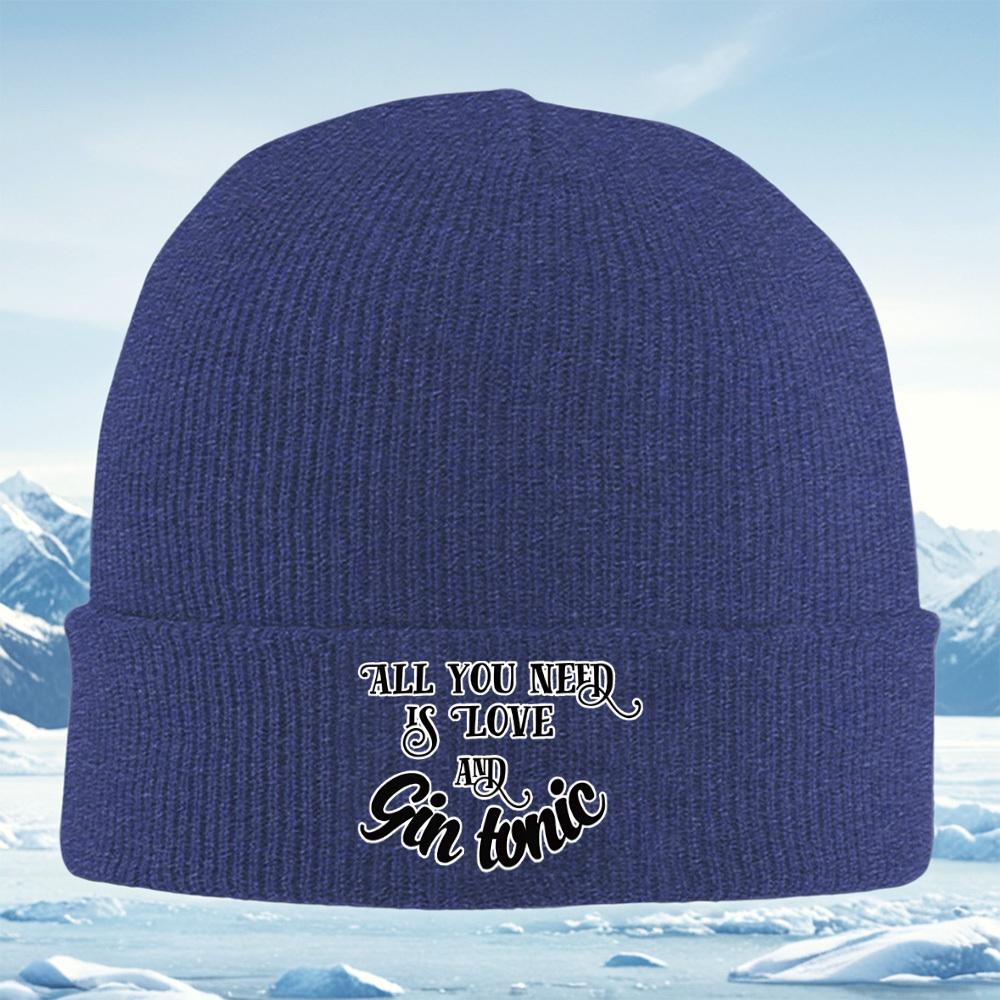 Serve amore e gin tonic è tutto Cappello a Cuffia in Maglia Unisex per Uomini Donne Berretto Pullover Invernale Termico Caldo Natale Outdoor Ciclismo Hi