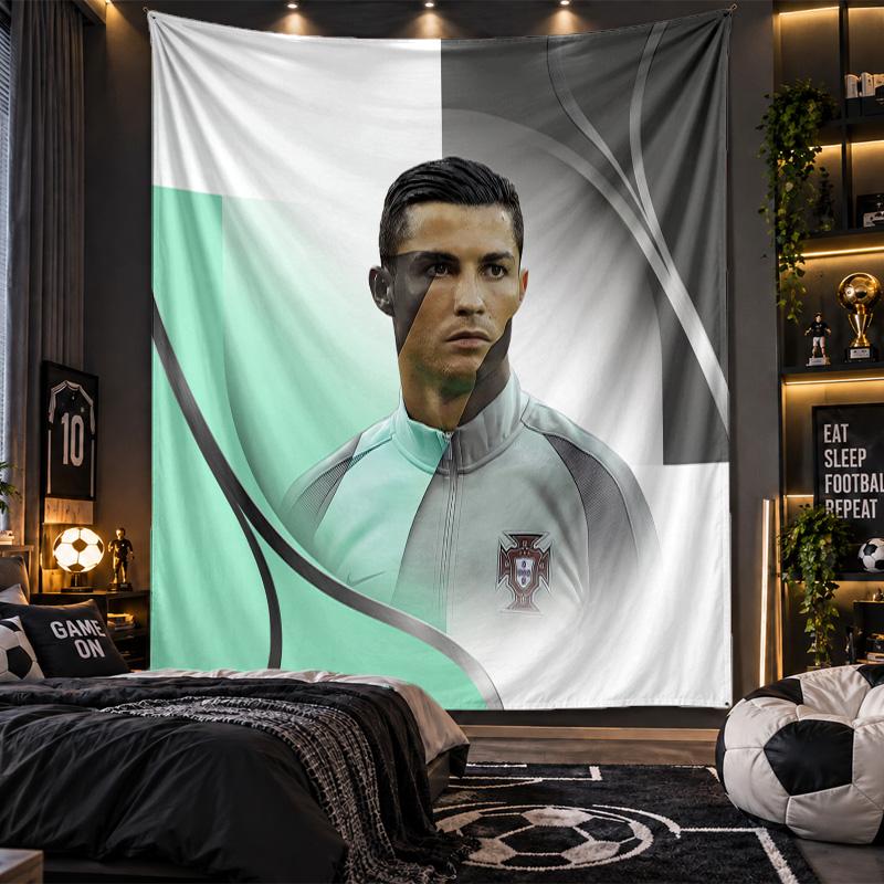 Duvara Asılan Goblen Cristiano Ronaldo Baskılı Kumaş Oturma Odası Yatak Odası Ev Dekorasyonu İçin