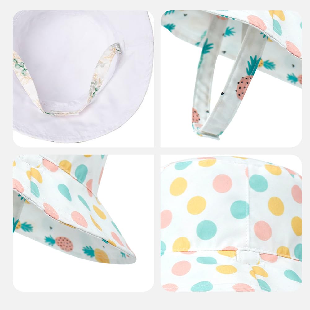 Baby-Eimerhut Atmungsaktiv Anti-UV Beidseitig Säuglings-Fischerhut Cartoon-Aufdruck Frühling Sommer Outdoor Reise Strandhut