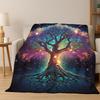 Tree of Life Nordic Mythology Yggdrasil Nature Cartoon Flannel Blanket Soft Throw Blanket for Bedroom Living Room Bed Travel Kid