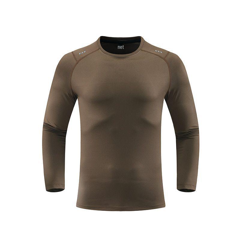 Dijia Men's Quick-Dry Long-Sleeve Athletic T-Shirt for Running, Basketball, Fitness, Cycling, and Hiking.