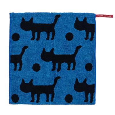 Nishikawa Atsuko Matano Wash Towel 34x35cm Soft To the Fluffy Finish with Untwisted MT3657 Silhouette Made In Blue TT33900631 Washable, Touch, 100%