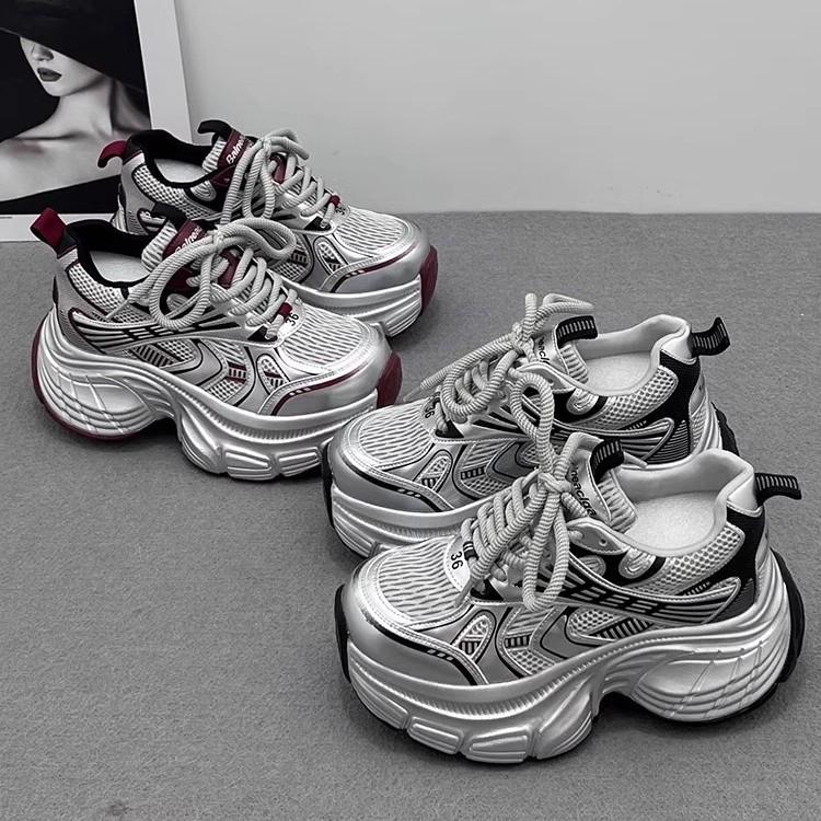 

Spring new versatile small inner height increase thick-soled fried street women s sports and leisure shoes popular 35 бордовый