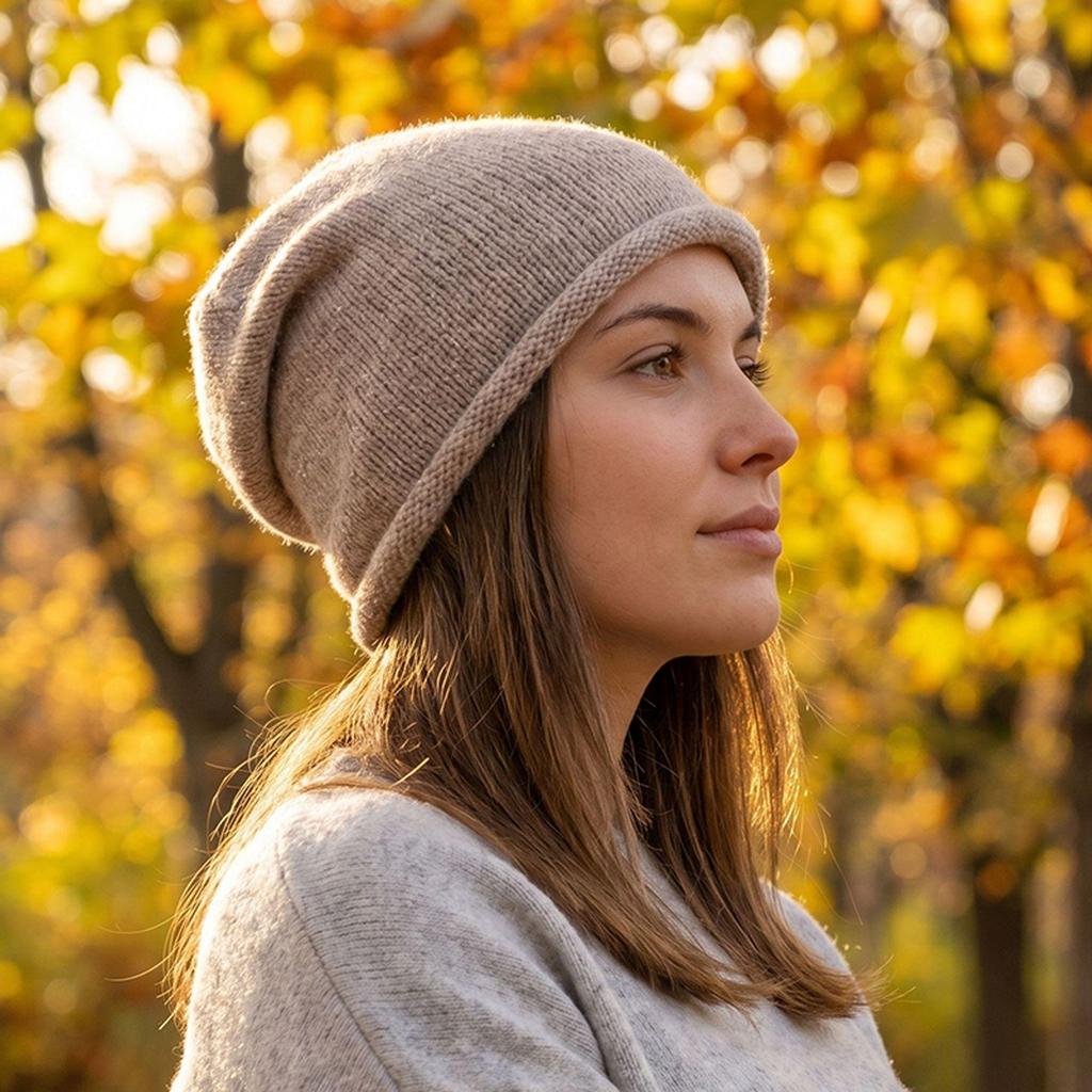 Retro Sequin Knit Wool Hat - Fashionable, Face-Slimming Headscarf & Hat