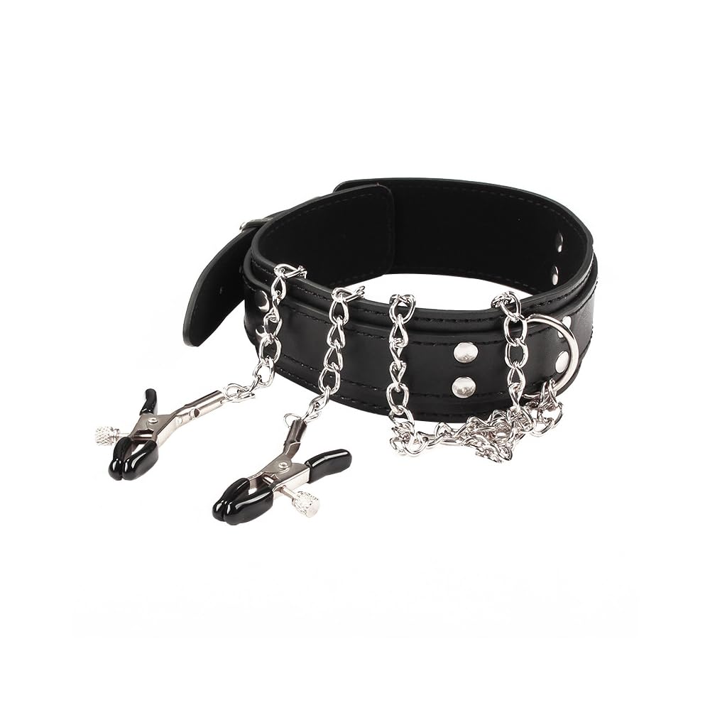Samcos SM Collar SM Nipple Clipper Metal Chain Nipple Clamp Adjustable Adult Toys SM Goods SM Cosplay