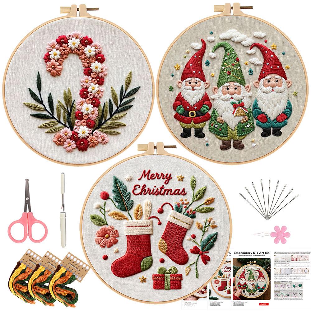 2025 Handgemachtes Weihnachtsstickerei DIY-Set - Englische Anleitung