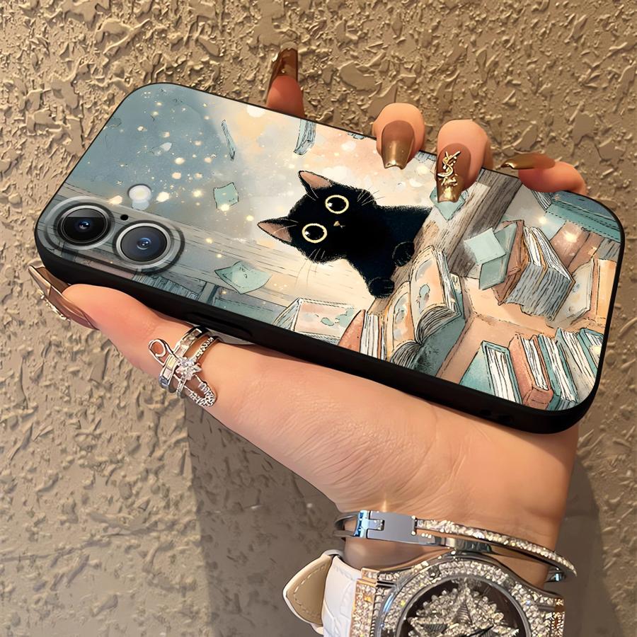 Cartoon Cat Funda Phone Cover Case for Apple iPhone 17 Pro Max 16 12 13 14 15 Pro 7 8 Air XR XS MAX 11