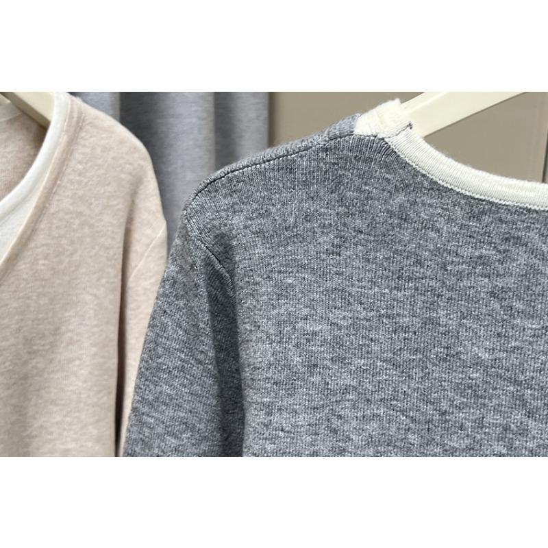 Fashion Versatile Fake Two Piece Knit Plus Size Long Sleeve Sweater For Women