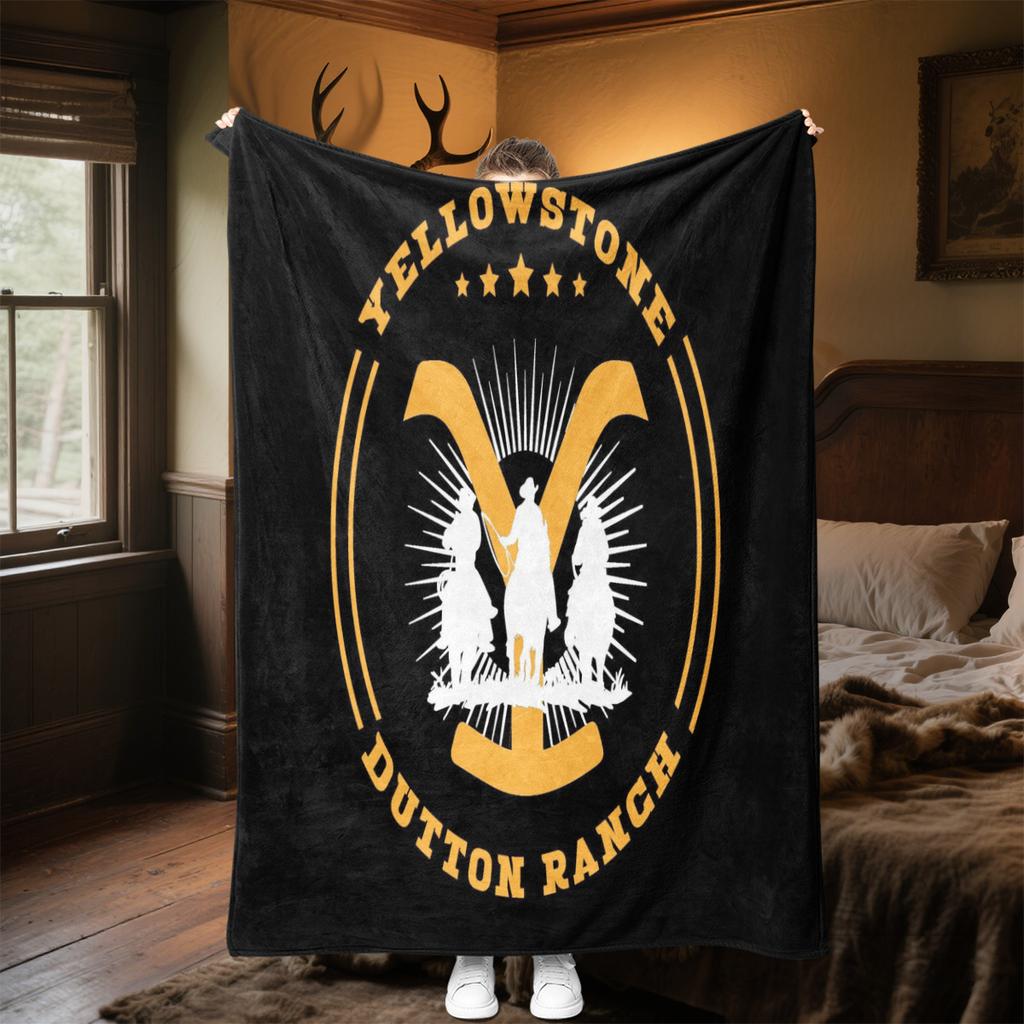 Yellowstone Dutton Ranch Coperta Morbida in Peluche Confortevole per Tutte le Stagioni Coperta per Divano Ufficio Pisolini Coperta da Viaggio all'Aperto Regalo Perfetto