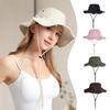 Bucket hat versatile big head circumference showing  foldable sunshade sun protection autumn and winter advanced sense broken edge bucket hat