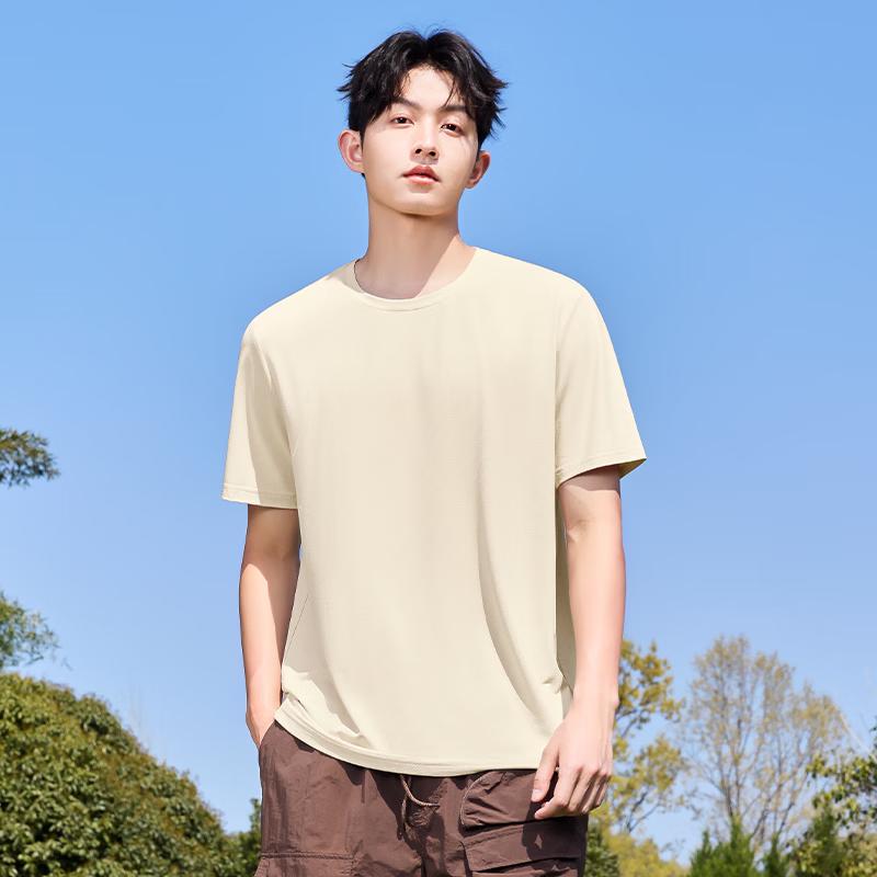 MINISO Men's Ice Silk Cooling UPF50+ Short Sleeve T-Shirt