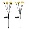 2 Packs 6-head Solar Swaying Firefly Lamps Intelligent Light Control Outdoor Waterproof Ground Plug