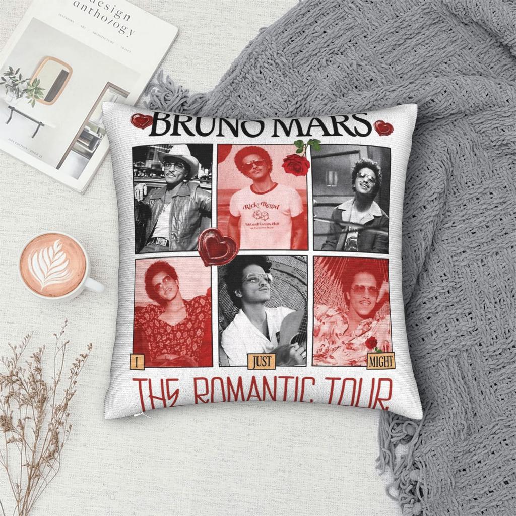 Decorazione Letto Bruno Mars The Romantic Tour 2026 Federe Accessori Copricuscino Cerniera Multitaglia