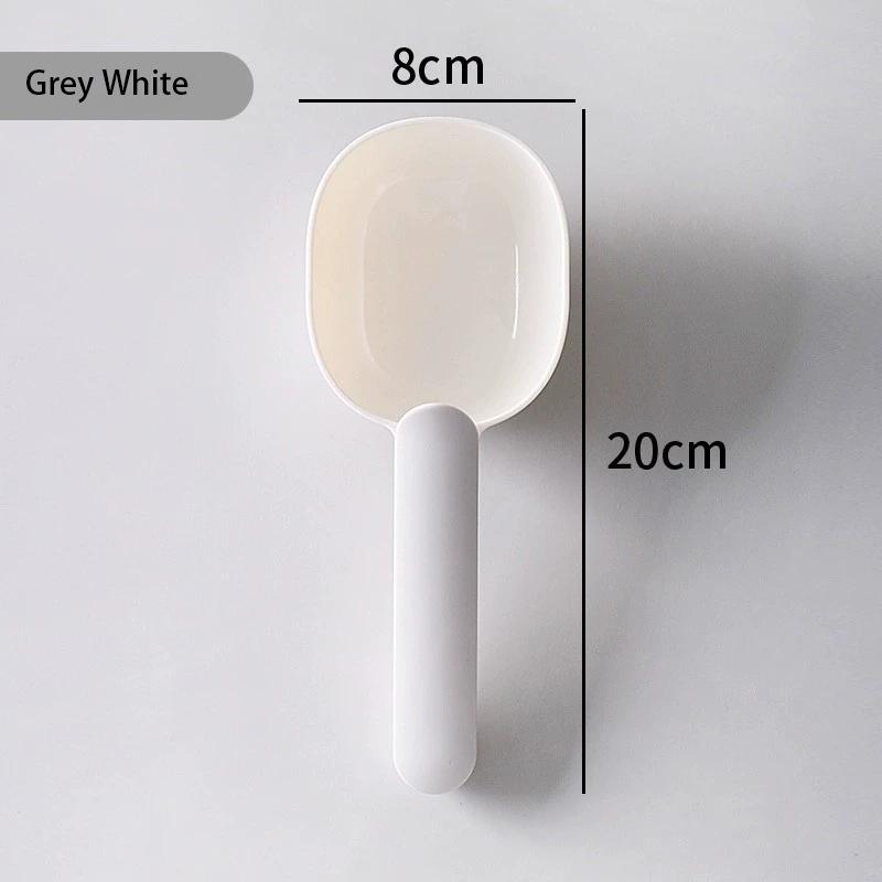 

Совок для корма для собак, многофункциональная ложка для кормления домашних животных с уплотнительным зажимом, пластиковая мерная ложка для корма для кошек, специальная мерная ложка серый