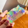Cat Ear Shaped Acetate Comb Wide Toothed Colorful Makeup Comb Hair Accessories Hair Styling Tool Hairdressing Comb Student