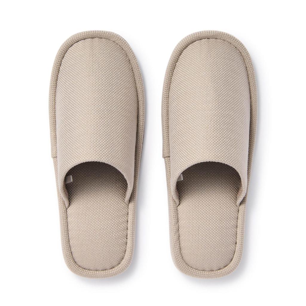 MUJI Washable Size M 84770258 Slippers, (Sizes 23.5-25cm), Beige,