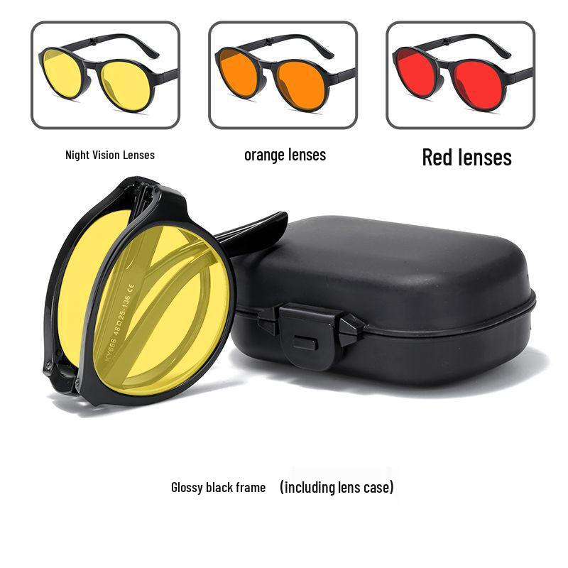 Portable Night Vision Anti-Blue Light Glasses for Men and Women - Folding Spring Leg Design, Ideal for Mobile, Computer, and Gaming Use.