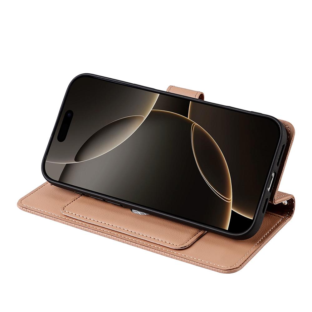 For iPhone 17 Pro Case Triangle Imprinted Skin Touch PU Leather Phone Wallet Cover