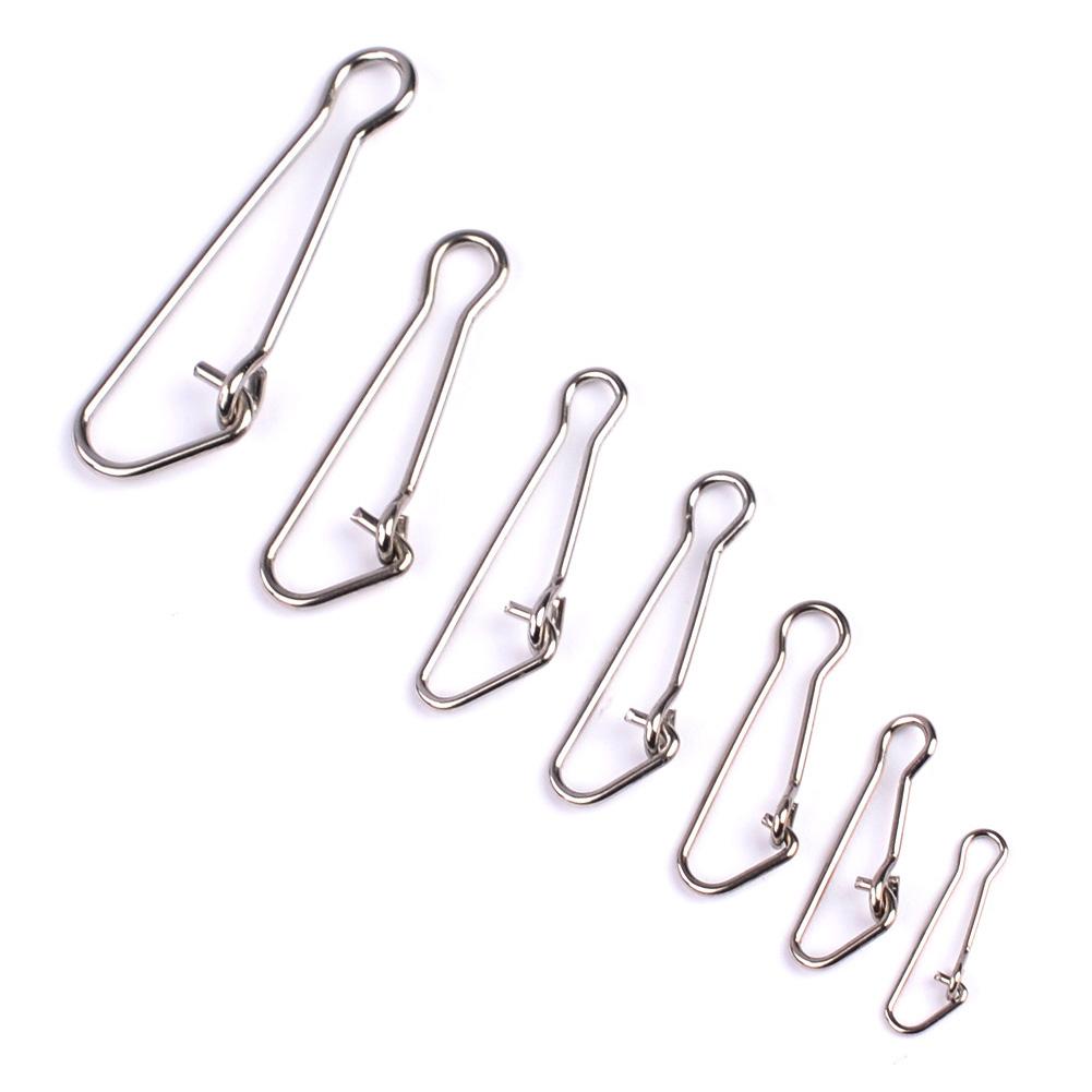 100PCS/Set Stainless Steel Fishing Pin Cucurbit Shape Hooked Snap Pin