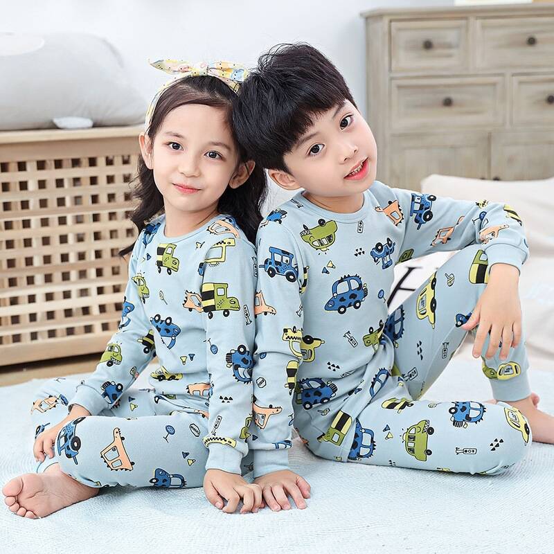 100% Cotton Children's Pajamas Astronaut Pajamas for Teens 4 6 8 12Years Winter Boys Clothes Long Sleeve Baby Girl Clothing Sets