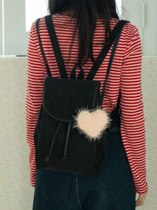 

iroco fluffy heart key ring_baby pink baby pink