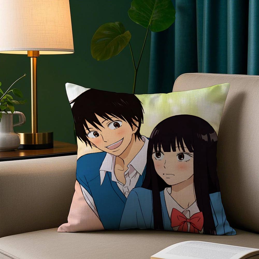 Paar K-Kimi ni Todoke Kissenbezug Plüschstoff Weicher Kissenbezug Beidseitiger Druck Sofakissenbezug Überwurf