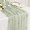 Romantic Tulle Table Runner Polyester Lace Table Runner New Sheer Table Cover  For Table Decoration