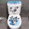 Swimming Little Penguin Toilet Sticker,Self-adhesive Waterproof,Bathroom Decoration Decal,Toilet Seat Cover Sticker