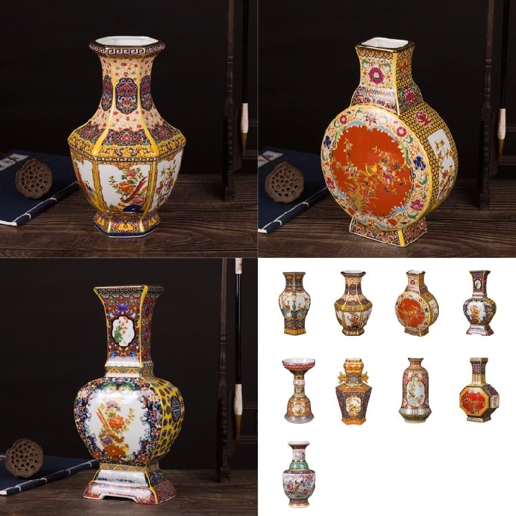 Elegant Chinese Ceramic Craft with Enamel Detailing Desk Ornament for Home Decoration and Gift Giving