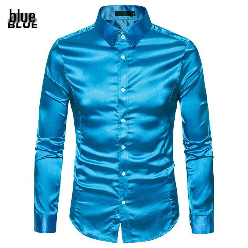 Men's 2026 Autumn Long Sleeve Shiny Casual Fashion Shirt - European Size