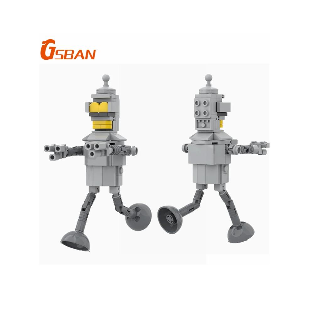 GSBAN Cartoon Futuramaeds Robots Bendered MOC Bricks Building Blocks Kits Toys for Children Kids Gifts Assemble Figures