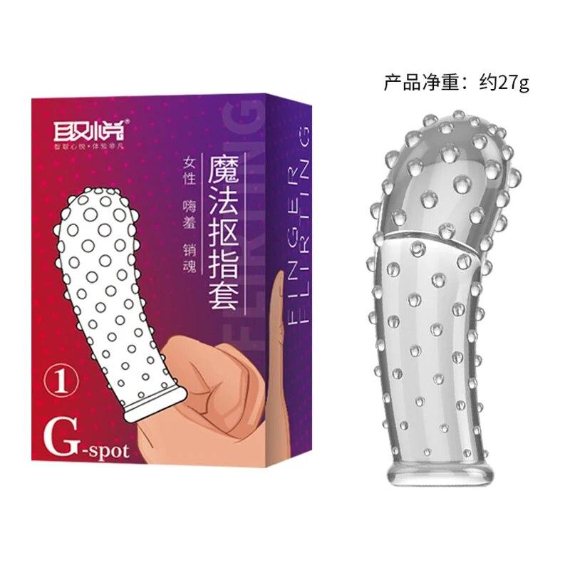 Clitoris Stimulate Condoms for Women Vaginal Sex Finger Sleeves Penis G Spot Massage Sex Toys For Couples Finger Extender