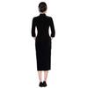 New Chinese-style black velvet cheongsam with long sleeves 1011 autumn new models, simple and slim waist, beautiful temperament, daily wear