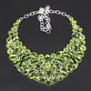 Handmade Luxury Peridot Green Gemstone Statement Necklace for Women 925 Sterling Silver Plated Big Necklace Elegant Wedding & Party Jewelry Gift