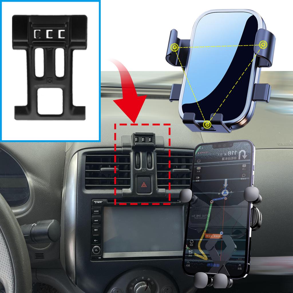 for Nissan Armrest Versa Sunny N17 2011 2012 2013 Car Mobile Phone Holder GPS Bracket Navigation Stand Auto Accessories